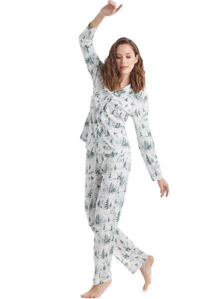 Kadın Uzun Kol Pijama Takımı 51235
