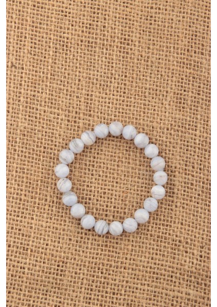 Sertifikalı Mavi Akik Orjinal ( Taşlar) Doğaltaş Bileklik 8 mm fırsatları