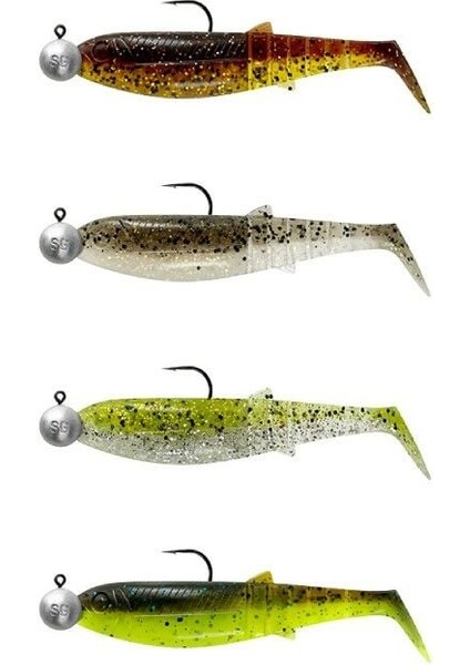 Savage Gear Cannibal Shad 8cm 5gr+7.5gr #2/0 Clear Water 4+4 Adet