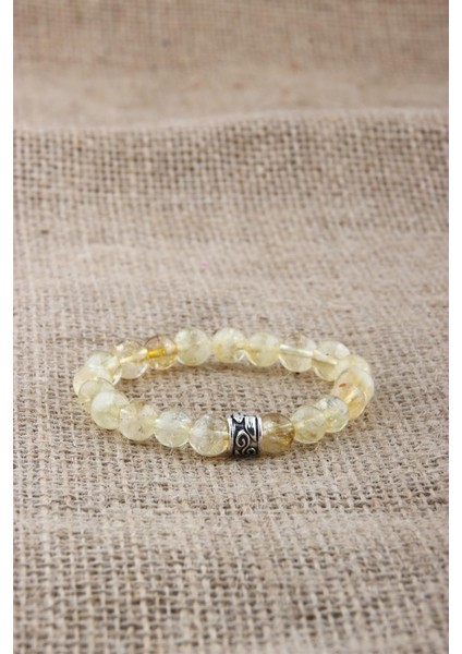 Sertifikalı Sitrin Orjinal ( Taşlar) Doğaltaş Bileklik 8 mm fırsatları