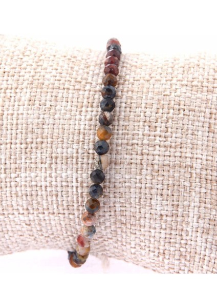 Sertifikalı Pietersite Taşı Orjinal ( Taşlar) Doğaltaş Kolye-Bileklik Takımı-3-4mm TS014 modelleri