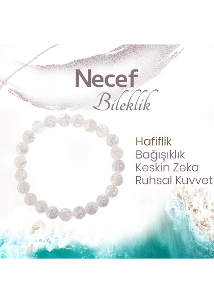 Sertifikalı Necef Orjinal ( Taşlar) Doğaltaş Bileklik 8 Mm, B993