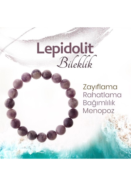 Sertifikalı Lepidolit Orjinal ( Taşlar) Doğaltaş Bileklik 10 Mm, B987