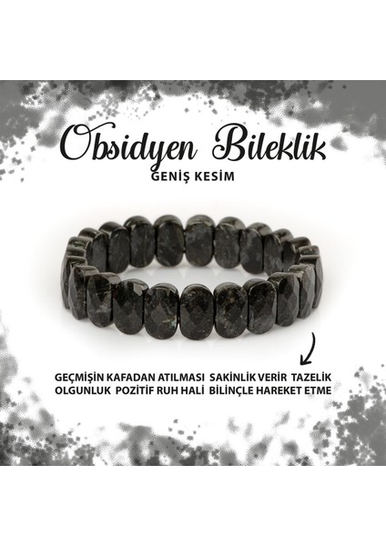Sertifikalı Golden Obsidyen Doğal Taş Geniş Kesim Bileklik
