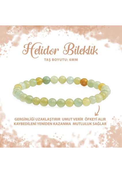 Sertifikalı Helidor 6mm Doğal Taş Bileklik