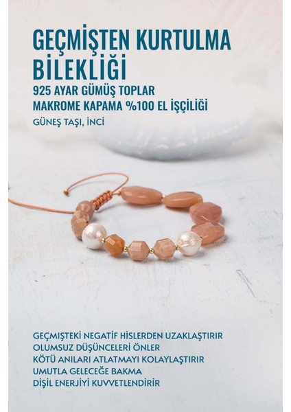 Sertifikalı Geçmişten Kurtulma Bilekliği 925 Ayar Gümüş Toplar Makrome Kapama Bileklik