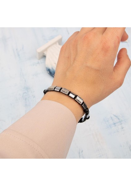 Sertifikalı Radyasyon Bilekliği Şungit Hematit Doğal Taşlı %100 El Işçiliği indirimleri