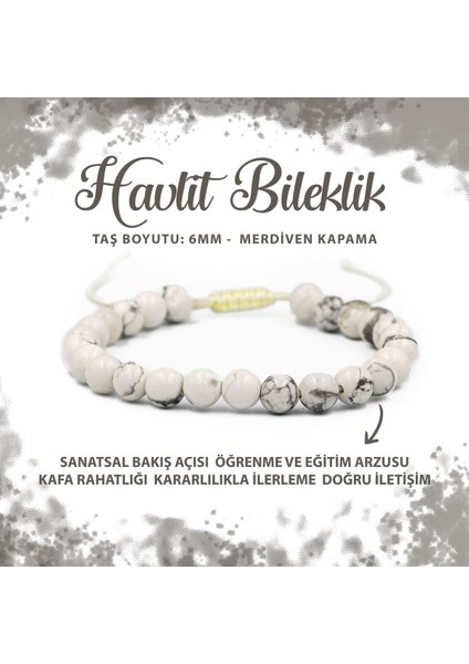 Sertifikalı Havlit 6mm Merdiven Kapama Doğal Taş Bileklik