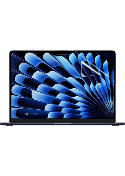 Novstrap Apple Macbook Air 15 Inç 2023 A2941 M2 Çip ile Uyumlu Ekran Koruyucu Parlak Nano Film