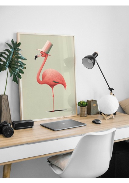 Flamingo - Çerçevesiz Özgün Tasarım Tablo Poster Duvar Tablosu