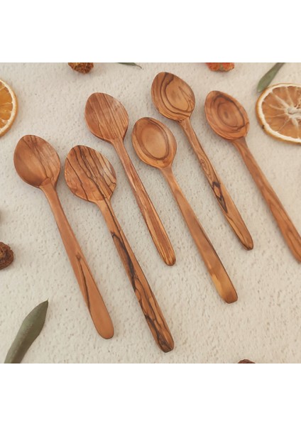 Ahşap Tahta Servis, Sunum Tatlı Kaşığı - El Yapımı - Zeytin Ağacı - 15 cm modelleri