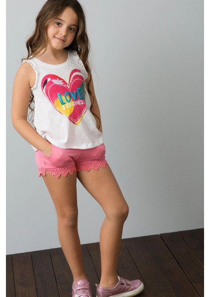 Kız Çocuk Örme Capri Bermuda Şortrt