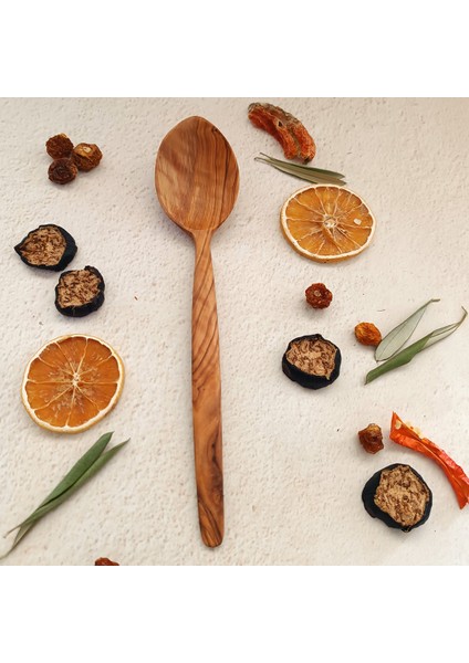 Ahşap Tahta Kaşık - El Yapımı - Zeytin Ağacı - 24 cm