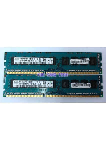 Sk Hynix HMT41GU7MFR8C-PB 1x 8gb DDR3-1600 Ecc Udımm PC3-12800E Dual Rank X8 Module Server Ram Bellek