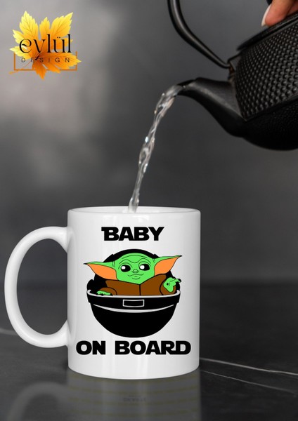 Star Wars Temalı Baby Yoda Karakter Özel Tasarım Baskılı Kupa Bardak
