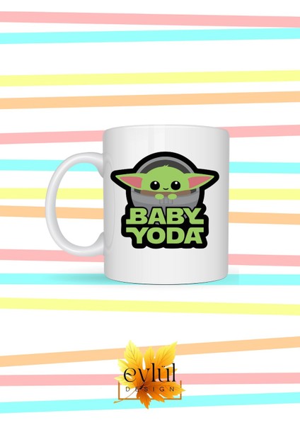 Star Wars Temalı Baby Yoda Karakter Özel Tasarım Baskılı Kupa Bardak