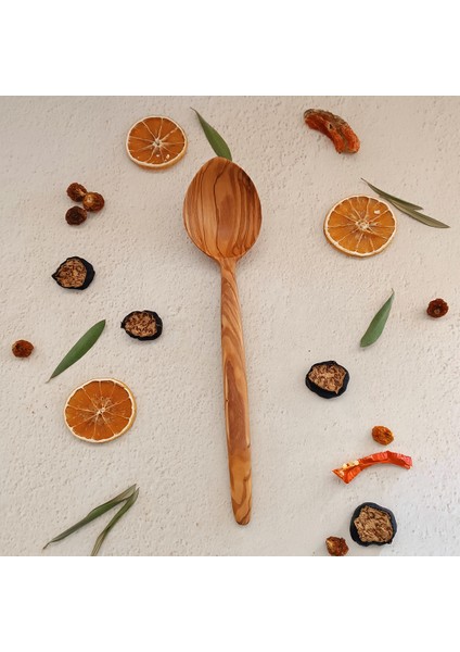 El Yapımı Ahşap Tahta Kaşık - Zeytin Ağacı - 30 cm
