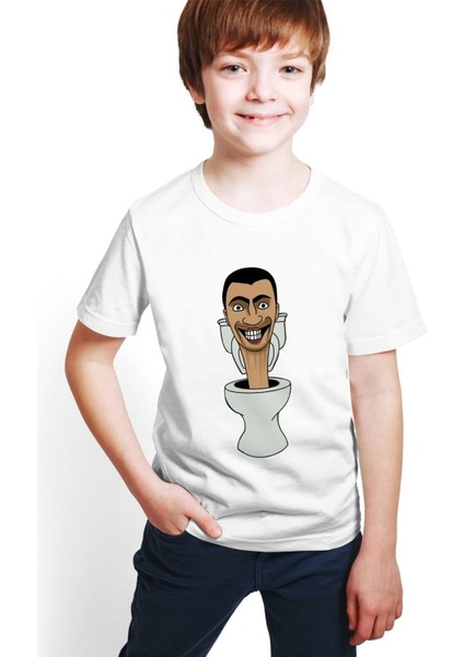 Skibidi Toilet Baskılı Unisex Çocuk Tişört H03