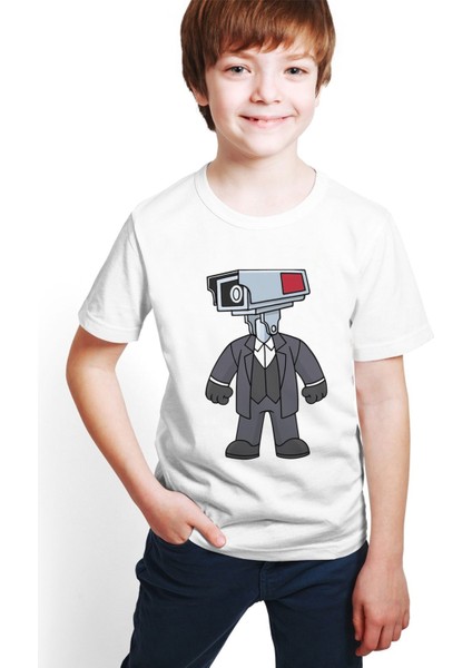 Skibidi Toilet Baskılı Unisex Çocuk Tişört H07