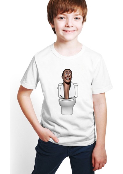 Skibidi Toilet Baskılı Unisex Çocuk Tişört H01