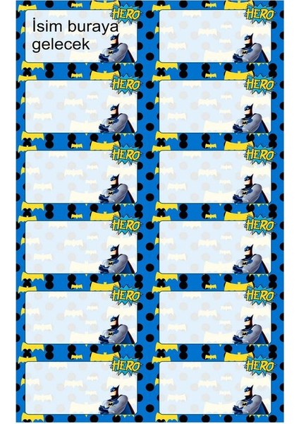 Batman Kitap Defter Okul Etiketi 270 Adet Kesimli fiyatları