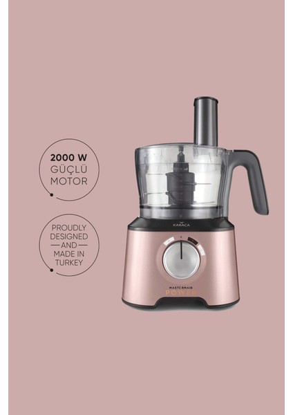 Yeni Nesil Mastermaid Power Multifunctional 10 In 1 Rosegold Mutfak Robotu, Blender Seti 2000W