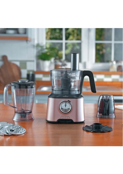 Yeni Nesil Mastermaid Power Multifunctional 10 In 1 Rosegold Mutfak Robotu, Blender Seti 2000W