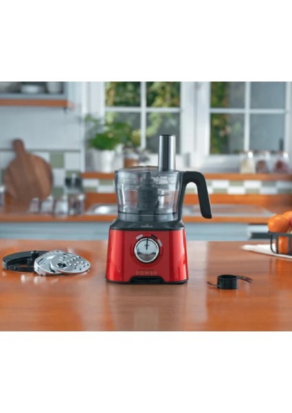 Yeni Nesil Mastermaid Power Essential Red Mutfak Robotu, Blender Seti 2000W