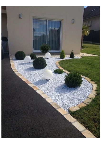 Dolomit Taşı 5 kg 2-4 cm Beyaz Dolomit Taş Dere Çakıl Taşı Bahçe Süs Taşı Teraryum Taşı