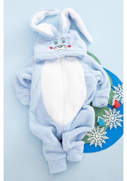 Welsoft Peluş Erkek Çocuk Mavi Tavşan Kulaklı Uyku Tulumu