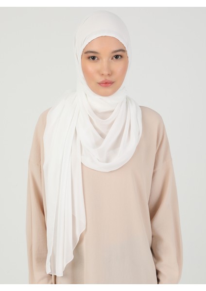 Hijablı Şifon Şal - Krem fiyatları