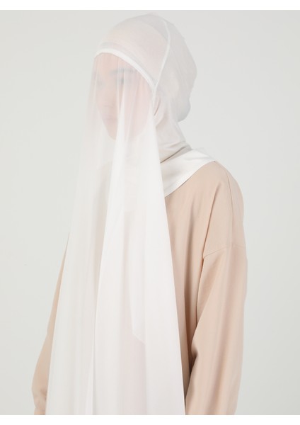 Hijablı Şifon Şal - Krem fırsatları