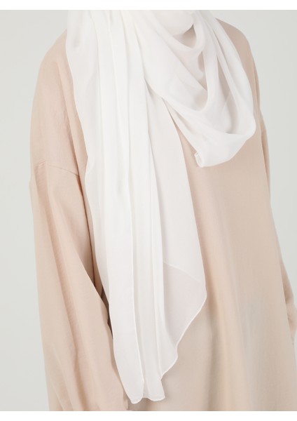 Hijablı Şifon Şal - Krem indirimleri