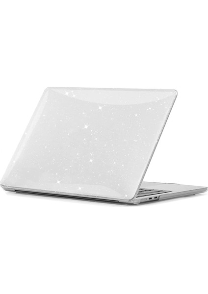 Apple Macbook Air 15 M2 2023 A2941 Uyumlu Kılıf Parlak Simli Şeffaf Kapak Koruma 15.3" Kılıf