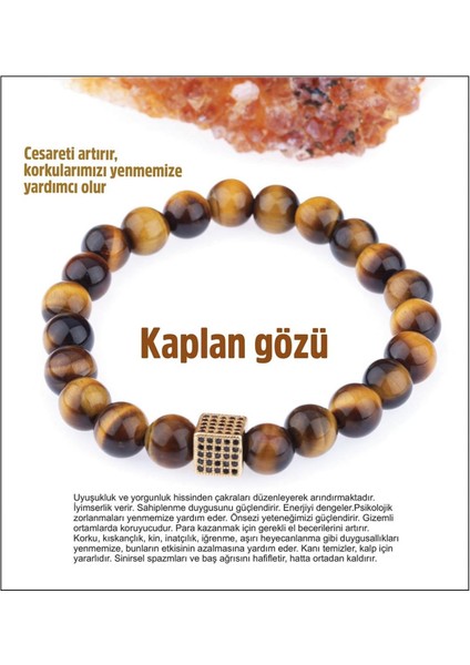 Sertifikalı Kaplan Gözü- Orjinal ( Taşlar) Doğaltaş Bileklik-8mm- B302