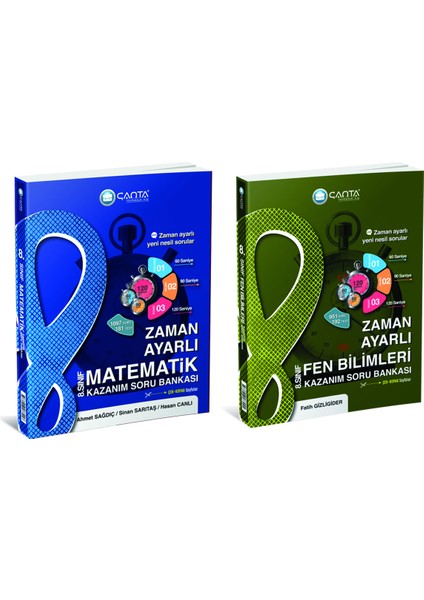 8. Sınıf Zaman Ayarlı Matematik + Fen Bilimleri Kazanım Soru Bankası
