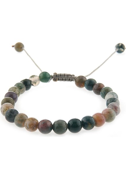 Sertifikalı Renkli Hint Akiği Orjinal ( Taşlar) Doğaltaş Bileklik - 8mm fiyatları