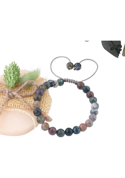 Sertifikalı Renkli Hint Akiği Orjinal ( Taşlar) Doğaltaş Bileklik - 8mm modelleri