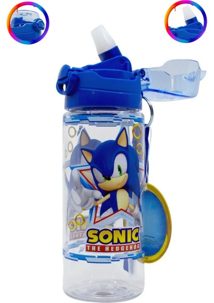 Sonic Şeffaf Matara 500ML - Sonic Suluk - Lisanslı Sonic Matara - Pipetli Suluk