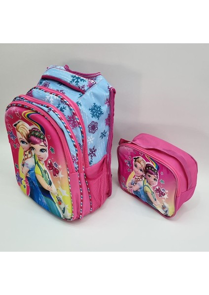 Frozen Temalı Kabartmalı Sırt Çantası Beslenme Çantası 2li Ilkokul Çanta Seti modelleri