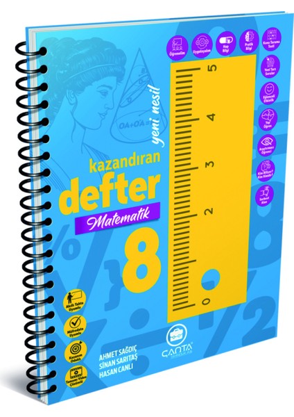 8. Sınıf Türkçe + Matematik Kazandıran Defter modelleri