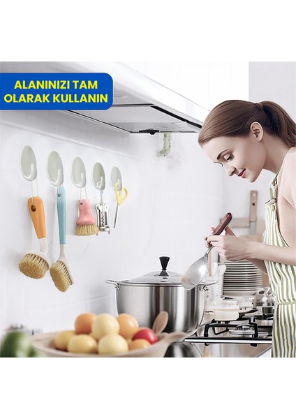 8 Adet Oval Yapışkanlı Banyo Askısı Havlu, Bornoz Askısı Çok Amaçlı Güçlü Yapışkanlı Askı