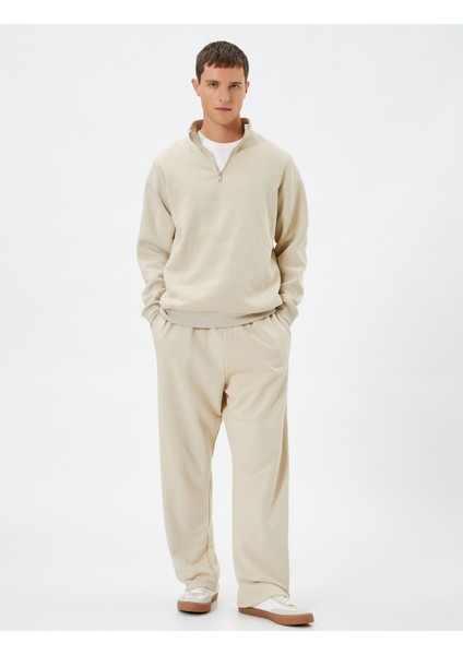 Bol Paça Eşofman Altı Beli Bağcıklı Cepli