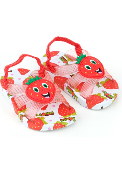 Yazlık Çilek Desenli Islak Zemine Uygun Kız Çocuk Terlik Sandalet indirimleri