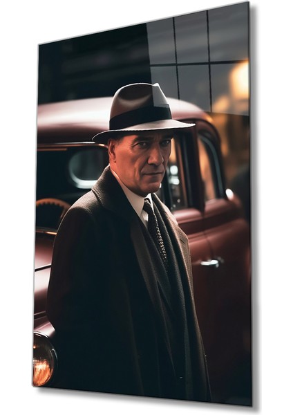 Yapay Zeka 23 Nisan Atatürk Portresi Sevgililer Günü Cam Tablo Ev ve Ofis Duvar Dekoru