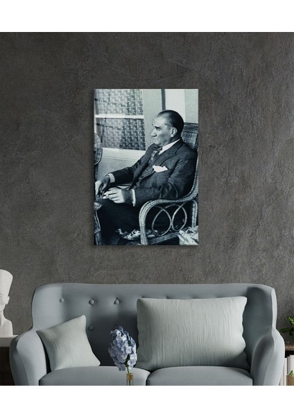 Atatürk Portresi Cam Tablo Ev ve Ofis Duvar Dekoru