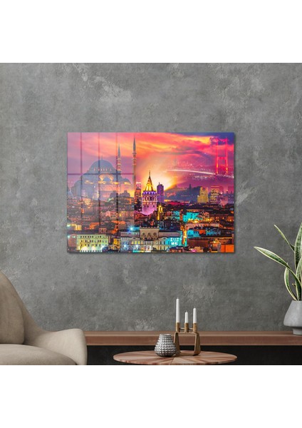 Cam Tablo Istanbul Manzarası 70X100 cm modelleri