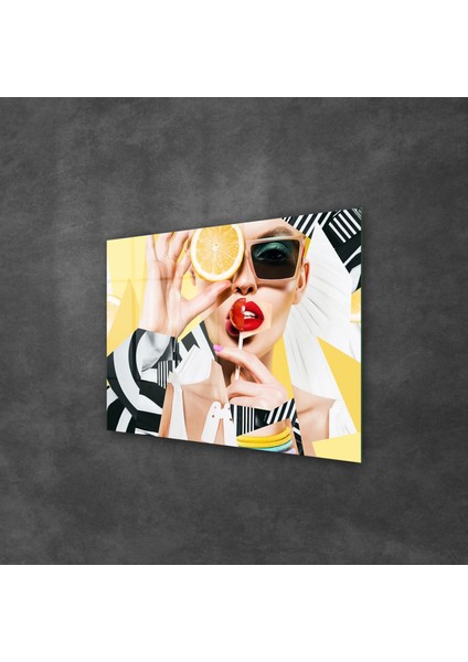 Cam Tablo New Pop Art Woman Candy 70X100 cm