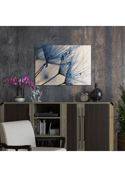 Cam Tablo Mavi Çiçekler 70X100 cm