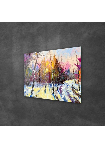 Cam Tablo Yağlı Boya Orman Manzarası 70X100 cm fiyatları